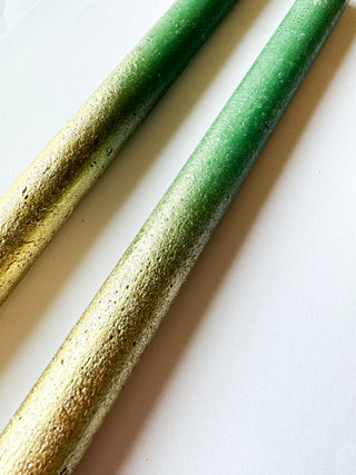 Dinerkaarsen Green & Gold